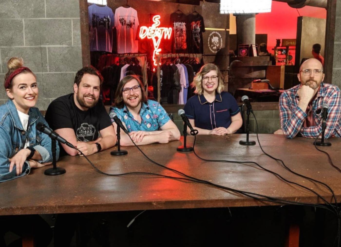 The full cast at the table