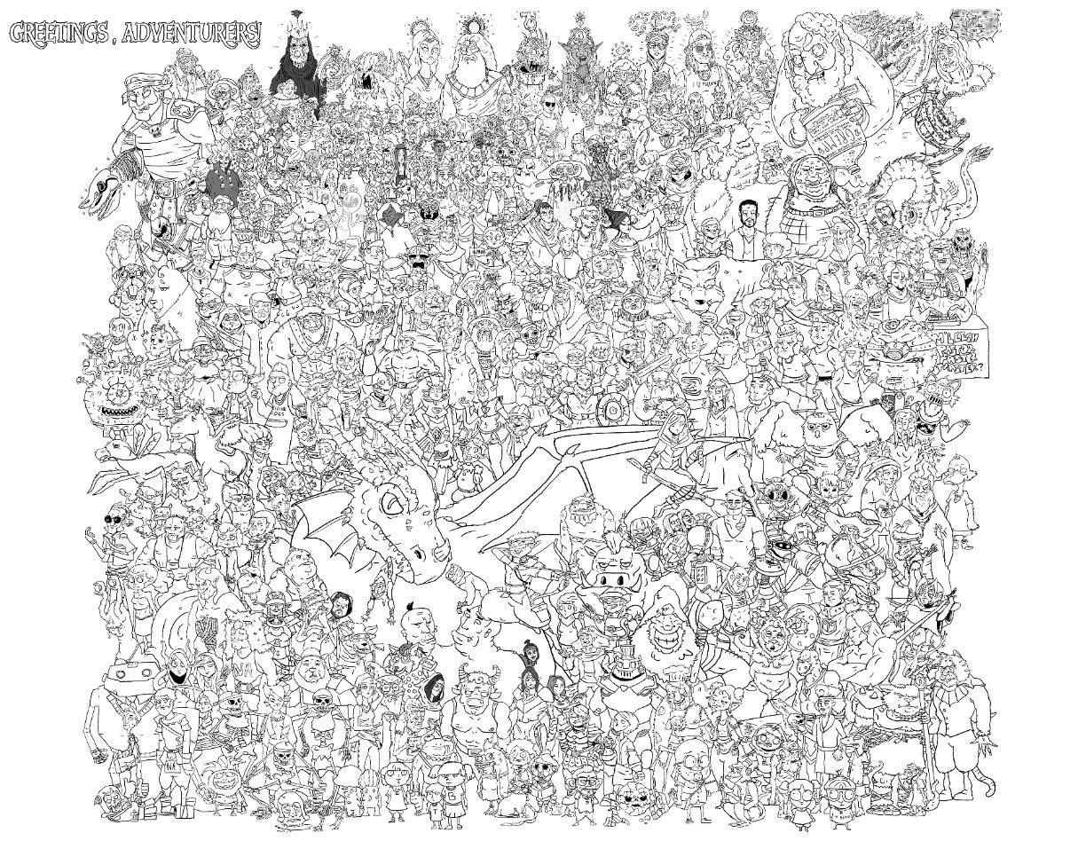 Roll call of named NPCs from Drunkeros, fan art by Killurmonkey Art